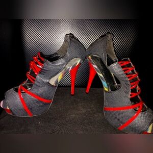 Strappy Multi-Colored Heel